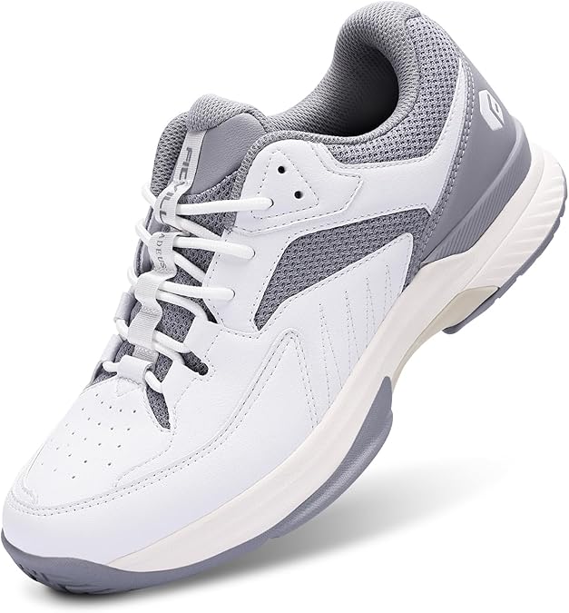 FitVille Mens Wide Pickleball Shoes All Court Tennis Shoes with Arch Support for Plantar Fasciitis