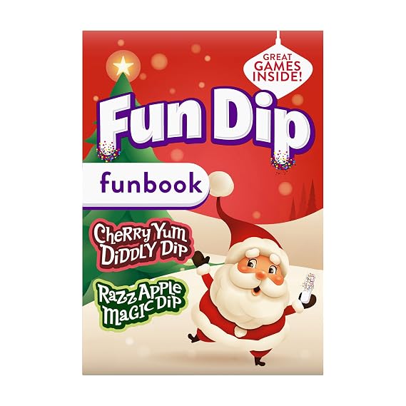Lik-m-Aid Fun Dip Holiday Candy, Cherry & Razz Apple Flavors, 8 Pouches - Stocking Stuffers & Classroom Shareables