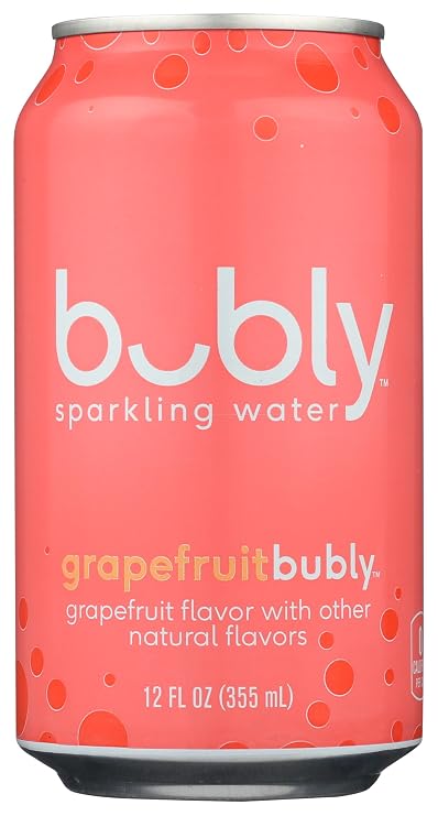 Bubly Sparkling Water, Grapefruit, 12 oz