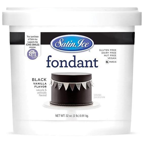 Satin Ice Fondant for Cake Decorating, Black (2 Pound)