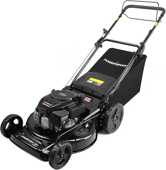 PowerSmart 22-Inch Self Propelled Gas Lawn Mower, 170cc 4-Cycle OHV Engine, 3-in-1 Mulch/Bag/Rear Discharge, 6 Cutting Heights