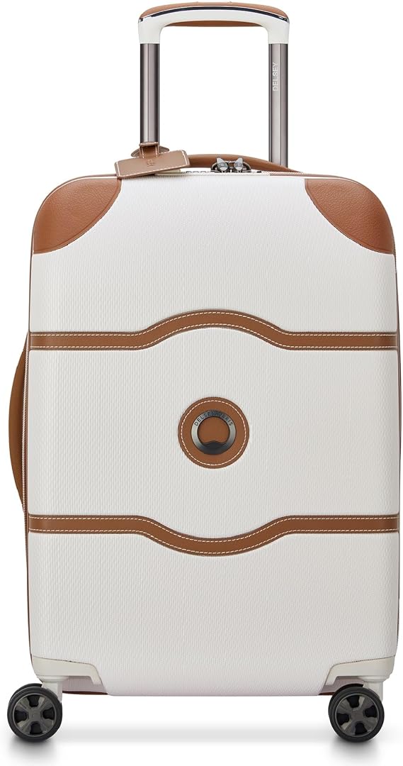 DELSEY PARIS Chatelet Air 2.0, 20 Inch Carry-On Plus Luggage, Angora | Carry On Suitcase, Hardside, Premium Lightweight Polycarbonate, Dual-Density Spinner Wheels, USB Port, TSA Lock