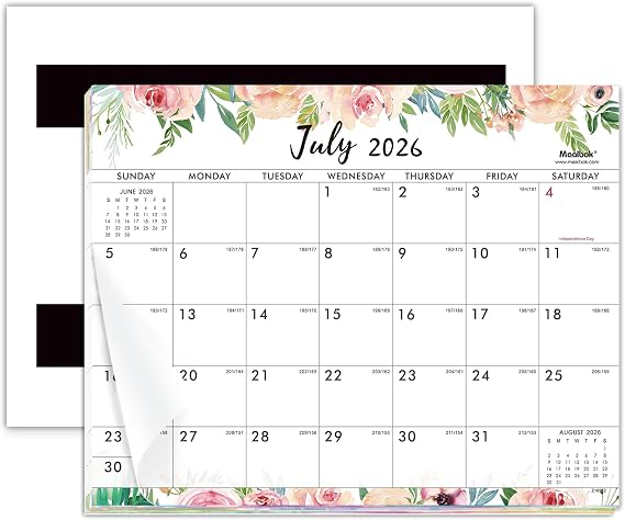 Magnetic Calendar 2026-2027 - Magnetic Calendar for Fridge 2026-2027 from Jul. 2026 - Dec. 2027, 8" 10", Tear-off Pad, Blocks with Julian Dates, MagneticFridge Calendar for Life