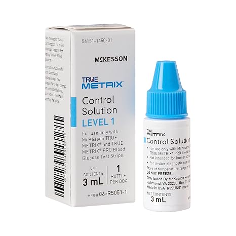 McKesson 06-R5051-1 True Metrix Pro Professional Monitoring Blood Glucose Meter, Control Level 1