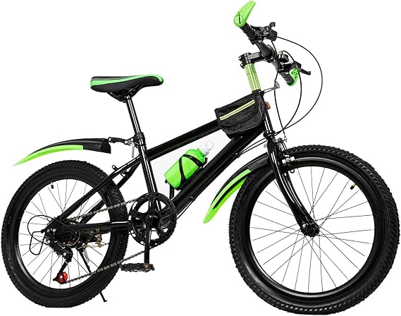 20 inch Mountain Bike, High-Carbon Steel MTB Adult Bicycle, Double Brake Outroad Mountain Bikes for Men Women,Green