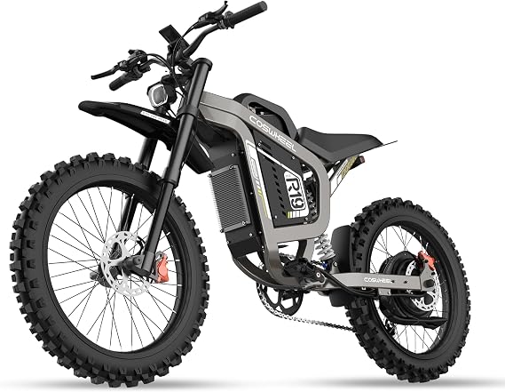 COSWHEEL R19 Electric Dirt Bike, 9000W Peak Motor Electric Motorcycle | 60MPH,72V 40Ah Battery ,19" Tires, Dual Suspension, Hydraulic Brakes,7-Speed Gears for Commuting/Off-Road Riding
