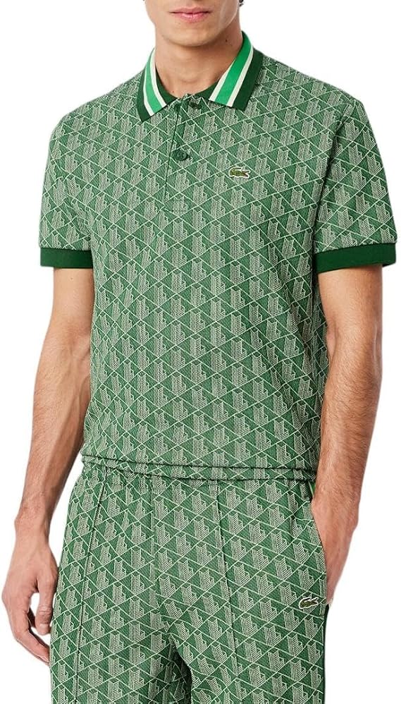 Lacoste Men's Classic Fit Monogram Jacquard Polo Shirt
