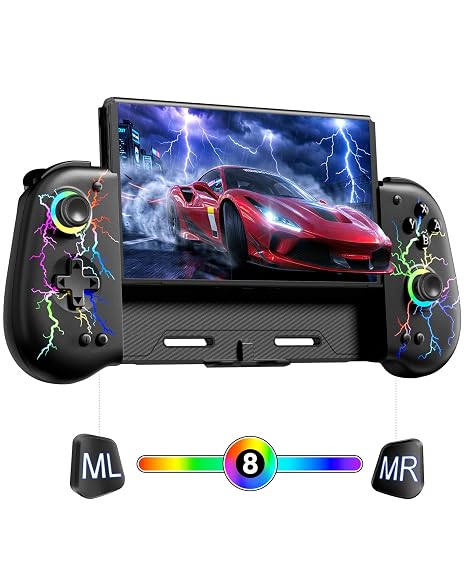 VOYEE Switch Controllers for Switch/OLED, with Hall Effect Joystick Black