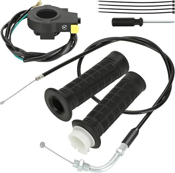 YOXUFA Throttle Cable Twist Throttle Handle Grip Assembly for 2 Stroke Engine 80cc 100cc 49cc 50cc Gas Motor Motorized Bicycle Bike Parts with 7/8" 22mm Handlebar