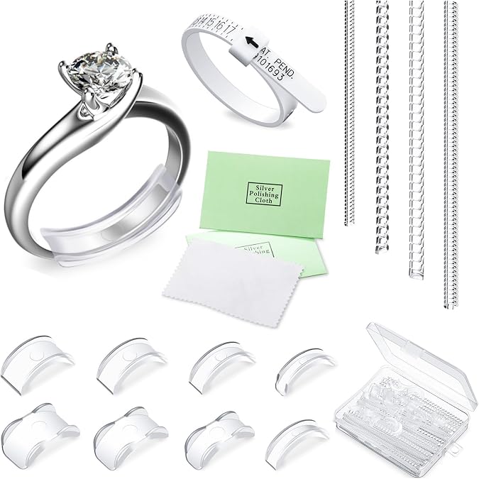 Hicarer 16 Pcs Ring Sizer Adjuster for Women Loose Rings, 2 Style, 12 Sizes