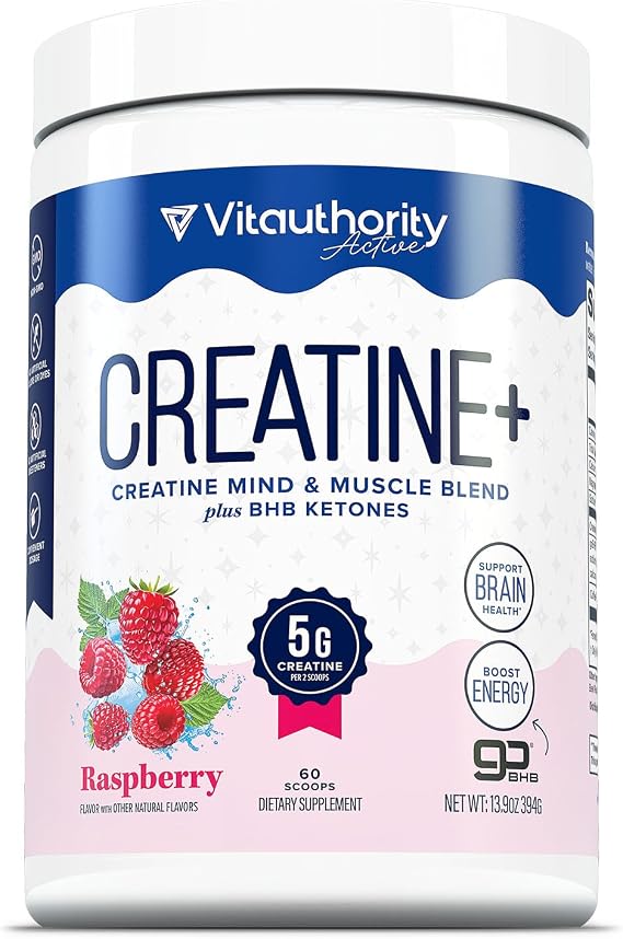 Creatine Monohydrate Powder for Women Micronized Creatine Monohydrate with goBHB & CognatiQ for Building Strength, Energy, Mental Clarity 5g Creatine per Serving Raspberry Flavored 30 Servings