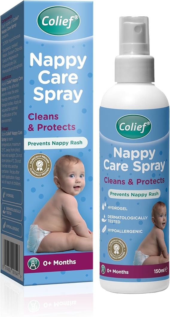 Colief Nappy Care Spray Hydrogel Spray Cleans, Protects And Prevents Nappy Rash Over 300 Nappy Changes Per Bottle 150ml