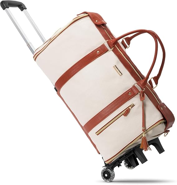 Luhxe Travel Convertible Carry On Garment Roller Bag 2.0 with Shoe Pouch & Detachable Shoulder Strap Improved Zipper and reinforced straps - Snow