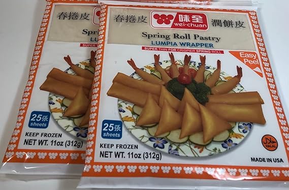 Wei-Chuan Spring Roll Pastry Lumpia Wrapper 11 Oz / 25 sheets per Pack (2-Pack)