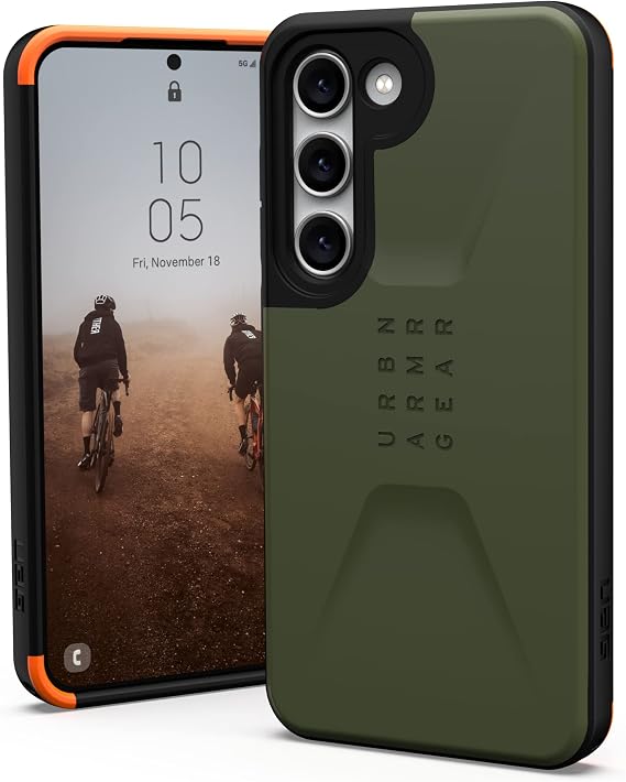 URBAN ARMOR GEAR UAG Designed for Samsung Galaxy S23 Case 6.1" Civilian Olive Drab Green - Rugged Slim Fit Shockproof Impact Resistant Protective Cover