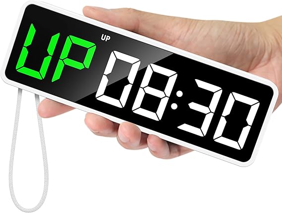 REACHER Portable Gym Timer Clock for Home Garage, Countdown/UP, Stopwatch, Workout Interval Timer with Powerful Battery, Strong Magnet, Adjustable Volume, Digital Fitness Crossfit Boxing HIIT