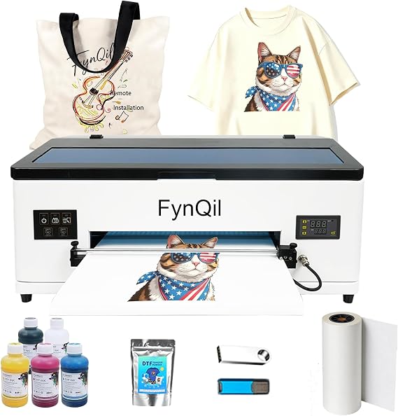 A3 DTF Printer R1390, A3 DTF Transfer Printing Machine for DIY Print T-Shirts Apparel with White Ink Systems & Auto Cleaning Includes Software, Consumable