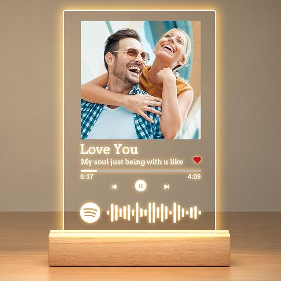 Custom Spotify Plaque Personalised Anniversary Birthday Gifts for Women Men