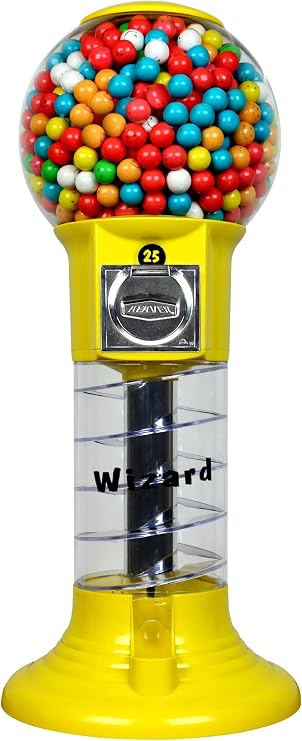 Gumball Machine for Kids - 27 Yellow Home Vending Machine - Candy Dispenser - Bubble Gum Machine for Kids - Bubblegum Machine - Gum Ball Machine Without Stand