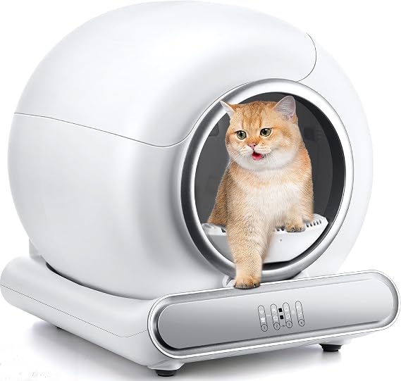 Automatic Cat Litter Box Self Cleaning, 65+9L Large Litter Box with Liner, Odor Removal, 2.4G WiFi APP Control/Integrated Safety Protection, 2 Sifters Included