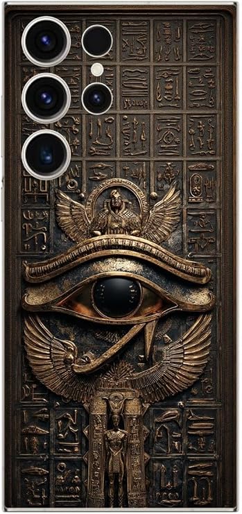 Samsung Galaxy S23 Ultra Uyumlu Şeffaf Kılıf Antik Mısır 2 Tasarımlı