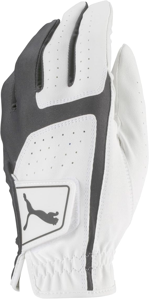 PUMA Golf Men's Flexlite Golf Glove (Bright White-Quiet Shade, Large, Left Hand)