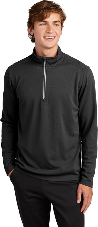 SPORT-TEK Unisex Sport-Wick Textured Quarter Zip Pullover