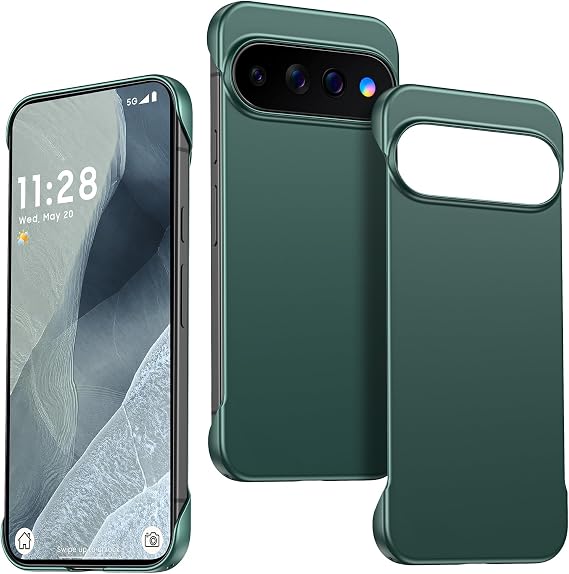 GRECAZO Google Pixel 11 Pro XL 用 フレームレスケース 極薄 ダークグリーン