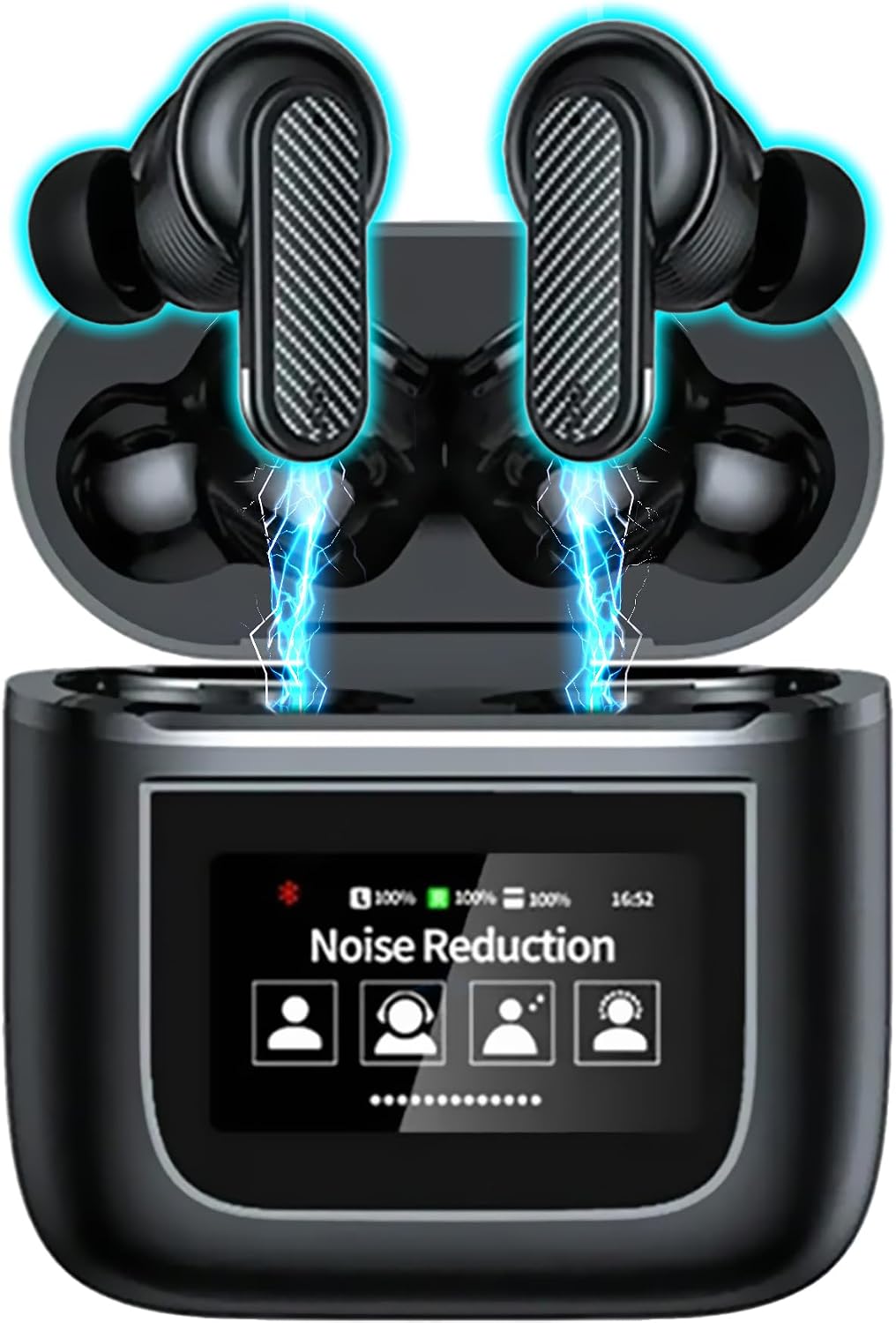 Wireless Earbuds For iPhone17/17 Air/17 Pro/17 Pro Max/16/16e/16 Pro/16 Pro Max Earbuds LCD Display Touch Screen TWS ANC/ENC 48H Playtime Bluetooth 5.4 Earphones In Ear HiFi Stereo Deep Bass