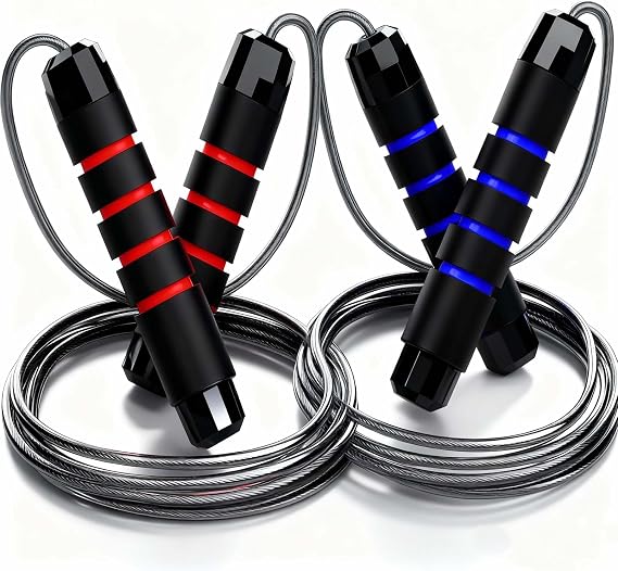 Adjustable Length Skipping Rope with Non-Slip Handles & High-Speed Bearings - 3m Long Speed Jump Rope for Fitness, Cardio, Workout Training - for Adults and Kids
