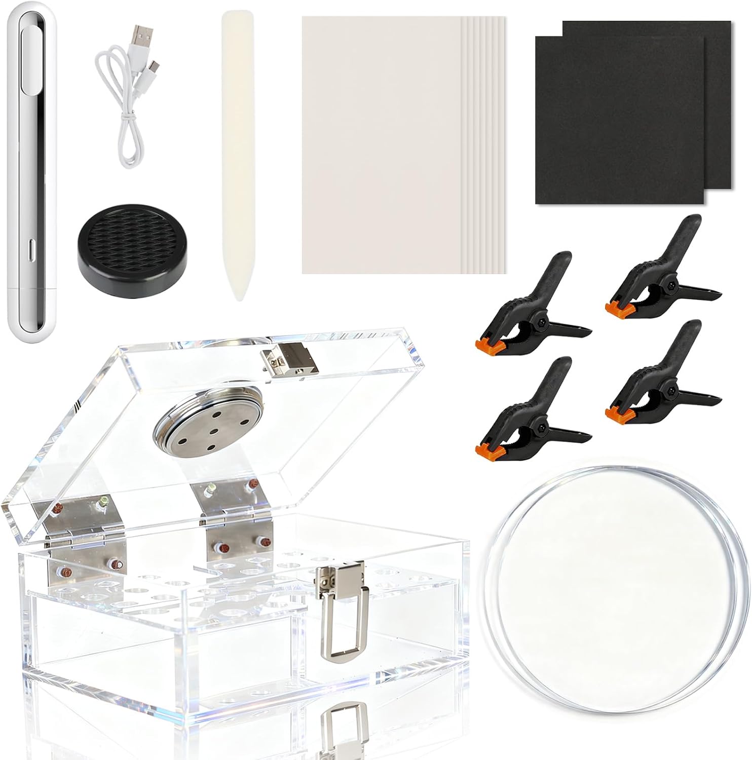 DEDC Card Cleaning Kit, Flattening, Restoration, Repair Care, Sports Card with Thermal Pen, Acrylic Humidifier and Accessories - Complete Solution for Collectors