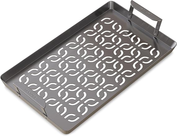 Traeger Grills BAC610 ModiFIRE Stainless Steel Fish & Veggie Grill Tray Durable Grill Grate Accessory for Outdoor Grills, Ideal for Small Foods like Shrimp, Vegetables, and Meatballs