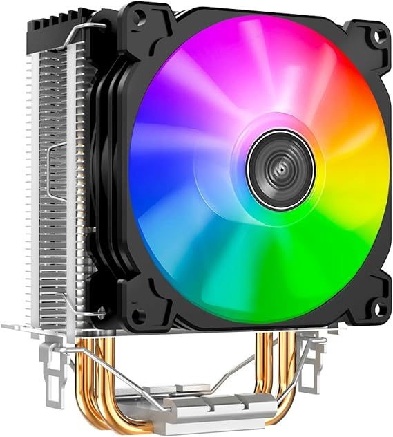 JONSBO CR-1200 RGB 92mm CPU Cooler RGB PC Fan for Intel i3/i5 and AMD CPUs Cooling Efficient Processors, high Cooling Potential and Sleek Design,128mmH,LGA 115X/1200/1700, AM4/AM5