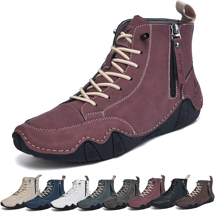 Men's Barefoot Boots, Breathable Non-Slip Barefoot Shoes, Casual Comfortable High Top Ankle Boots for Outdoor Hiking