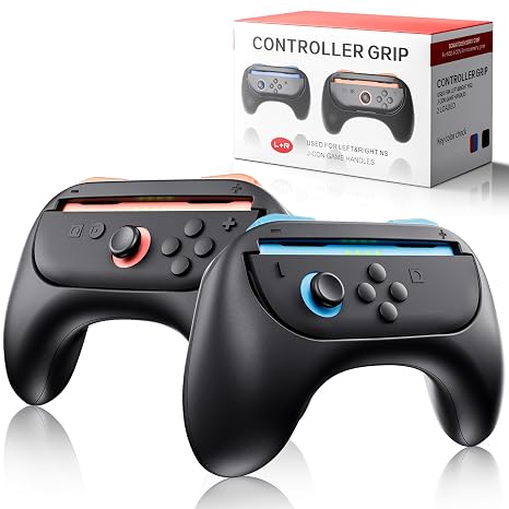 Honghao Controller Grip for Switch 2 2025 Nintendo Joycon 2 Pack Replacement Parts Accessories for Nintendo 2 Joy Con Controller (Black)