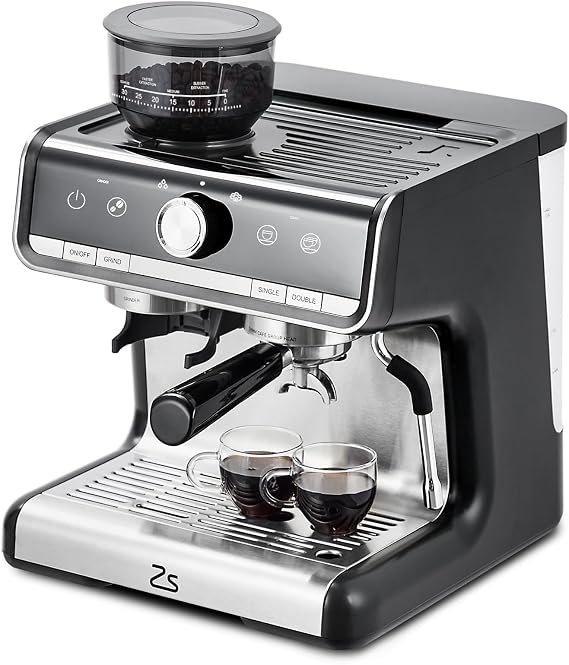 Espresso Machine, 20 Bar Coffee Maker with Milk Frother Steam Wand, Semi-Automatic Coffee Machine for Cappuccino, Latte, Fast Heating, Stainless Steel