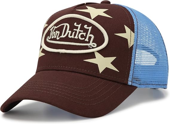 Von Dutch Unisex Americana Star Trucker Hat, Mesh Back, Snap-Back