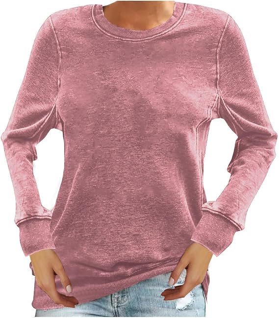 Long Sleeve Shirts for Women Fall 2025 Fashion Casual Cute T Shirt Plus Size Crew Neck Basic Loose Tunic Tops Outfits