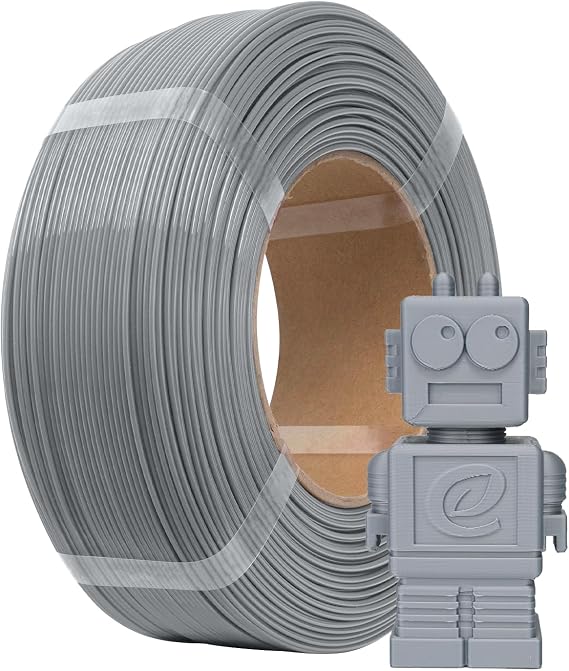 eSUN PLA Basic Refilament 1.75mm, 3D Printer Refill High Speed PLA for Fast Printing, 1KG Spoolless 3D Printing Filament for High Speed 3D Printers, Silver