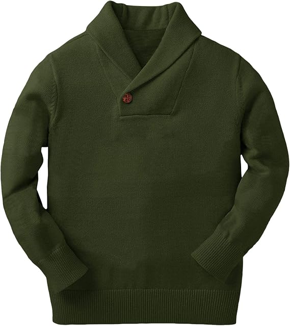 Ryannology Toddler Baby Boys Girls Sweater Shawl-Collar V Neck Pullover Sweaters Cable Kintted Photoshoot Outfits