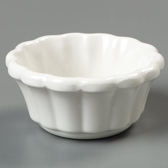 Carlisle FoodService Products 4394342 Melamine Scalloped Ramekin, 2 oz, Bone