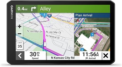 Garmin dezl OTR710 Renewed, Large, Easy-to-Read 7 inch GPS Truck Navigator, Custom Routing, High-Resolution Birdseye Satellite Imagery, Directory of Trucking & Trailer Services
