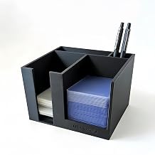 Toploader Dispenser & Penny Sleeve Holder - Dual Compartment Holds 250 Penny Sleeves & up to 50 Top Loaders, Stackable Card Storage Box with Dustproof Lid (tall)