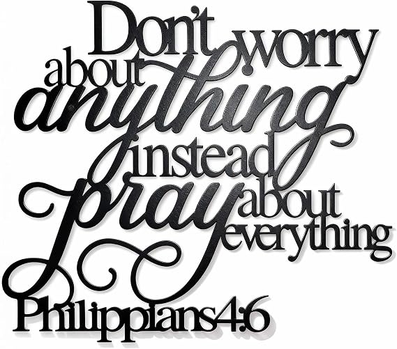 Philippians4:6 Metal Wall Decor (Black)