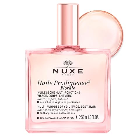 NUXE Huile Prodigieuse Florale Dry Body Oil for Skin & Hair | Floral scented dry oil for skin, face & hair, French skincare with 7 botanical oils for after shower hydration & glow