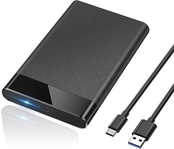 POSUGEAR 2.5'' External Hard Drive Enclosure, 6Gbps USB C 3.1 Gen 2 to SATA III Tool-Free External Hard Drive Case for 7mm/9.5mm 2.5 inch SSD HDD with UASP, Compatible with WD Toshiba Samsung PS4 Xbox