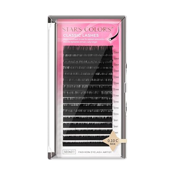 Eyelash Extensions 0.03/0.05/0.07/0.10/0.15/0.20 C CC D DD Curl 7-15mm Individual Lashes Premium Classic Lash Soft Matte Dark Professional Eyelashes Extension(0.10-C-MIX)