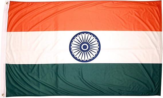 3x5 India Flag, with 100% Polyester Fabric, Double Stitched Edges, and Two Brass Grommets, 3x5 Indian Flag, Flag of India