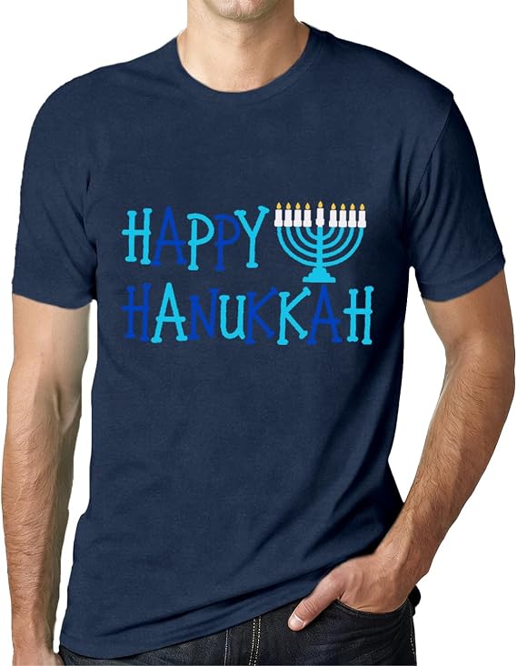 Hanukkah Shirts Men Hanukkah Menorah T-Shirt Jewish Chanukah Tee Tops