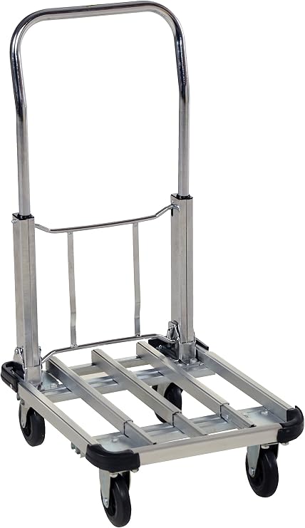Vestil FAPT-1628 Aluminum Folding Platform Truck 16 In. x 28 In. 300 Lb. Capacity Black/Silver